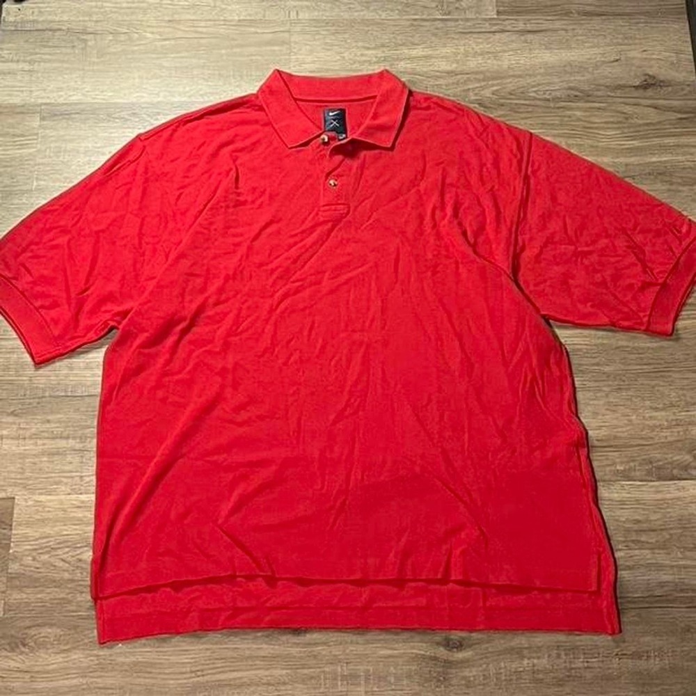 Nike Golf Red Retro Vintage Sportswear Polo Button Shirt size large